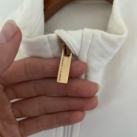 Ralph Lauren Golf Vintage Zip Vest Womens Small Mock Neck Ivory Brown Old Money - Picture 7 of 16